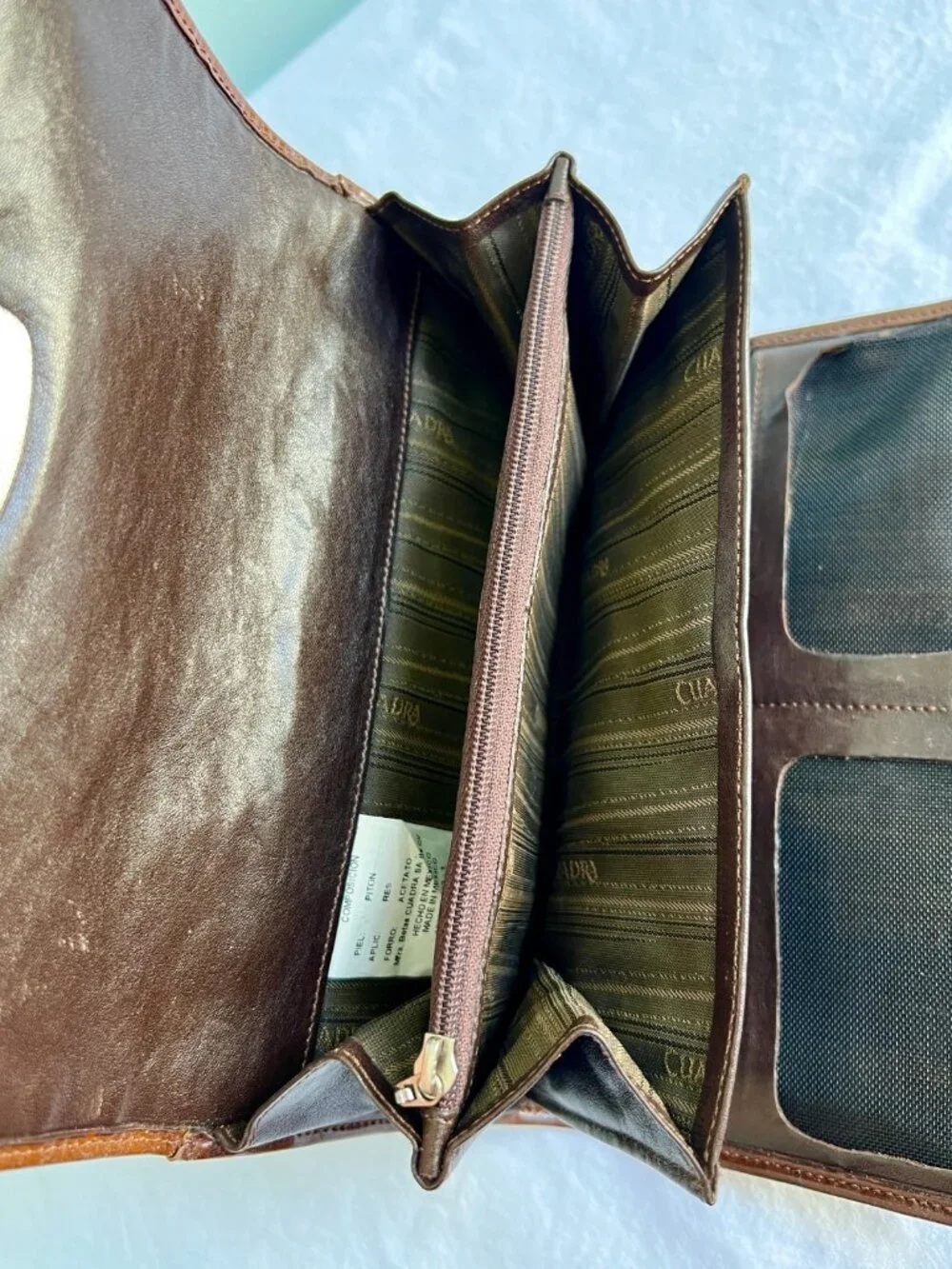 Cuadra Python Clutch Luxury Women’s Brown Leather Whipstitched Trifold Wallet